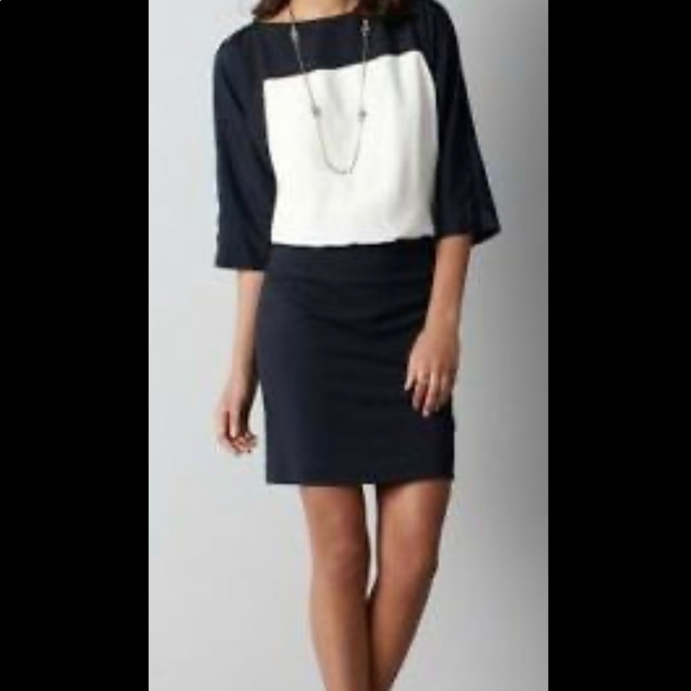 Love Dolman sleeve navy color block dress